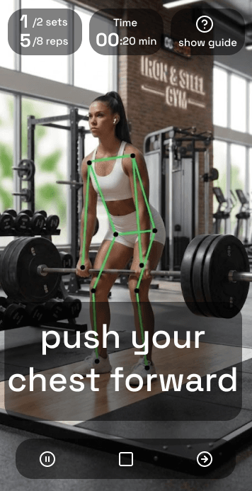 Upryte camera workout tracker using on-device pose tracking